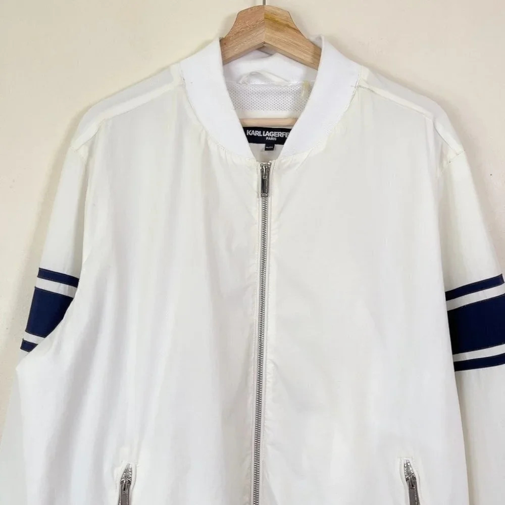 Karl Lagerfeld Men's Bomber Windbreaker Jacket - Picture 2 of 16